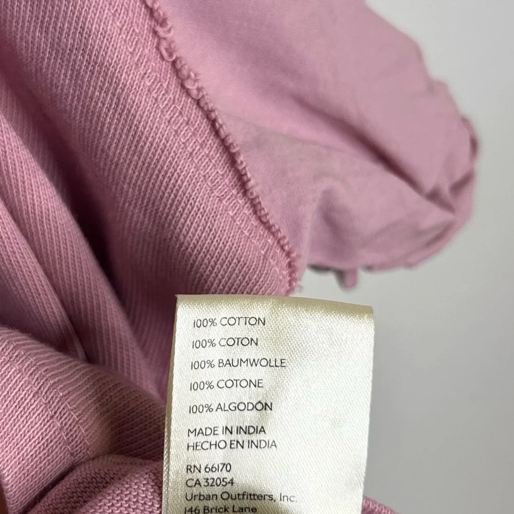 Free People 100% Cotton Pink Puff Sleeve Oversized T - Shirt Top